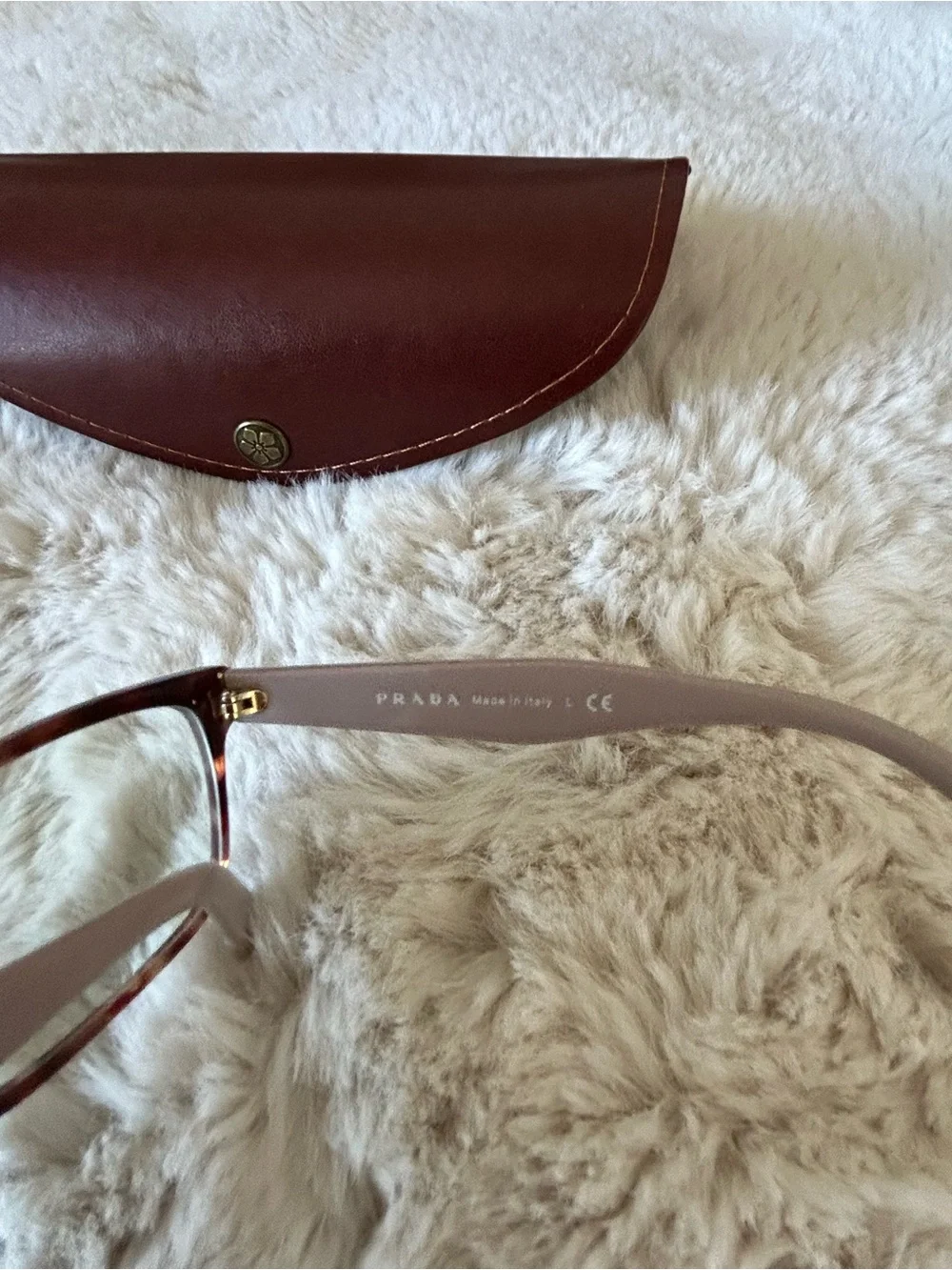 Prada Pink Temples Tortoiseshell Front Women’s Glasses